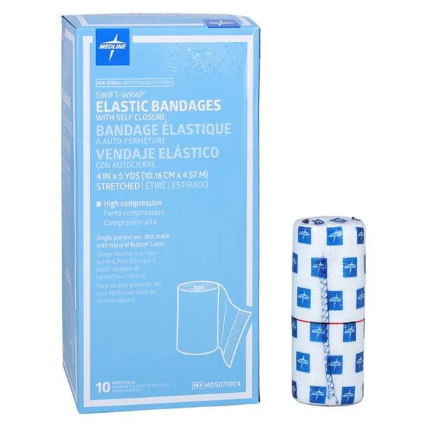 Swift-Wrap Bandage Cotton/Polyester/Elastic 4"x5yd White Non-Sterile 50/Ca