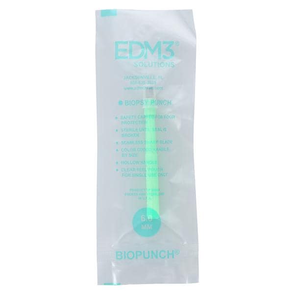 Biopunch Biopsy Punch 6mm Stainless Steel Blade Sterile Disposable 25/Bx
