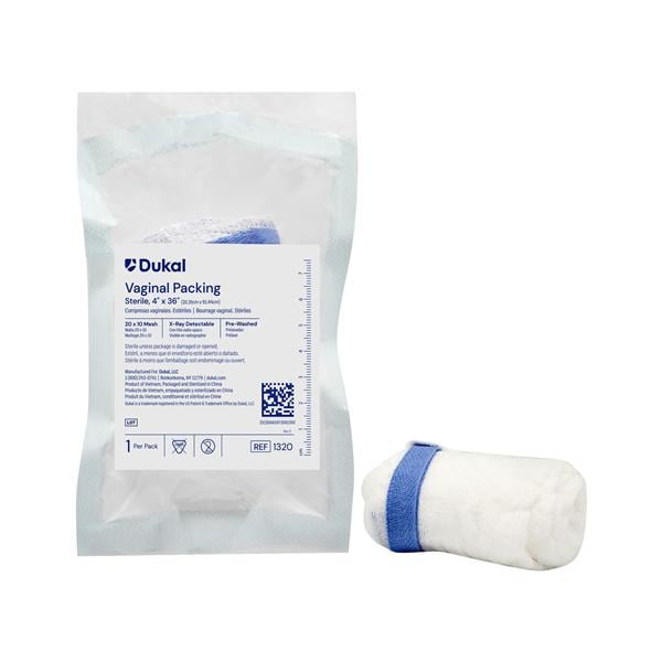 100% Cotton Packing 4x36" 8 Ply Sterile Non-Woven LF, 100 PK/CA