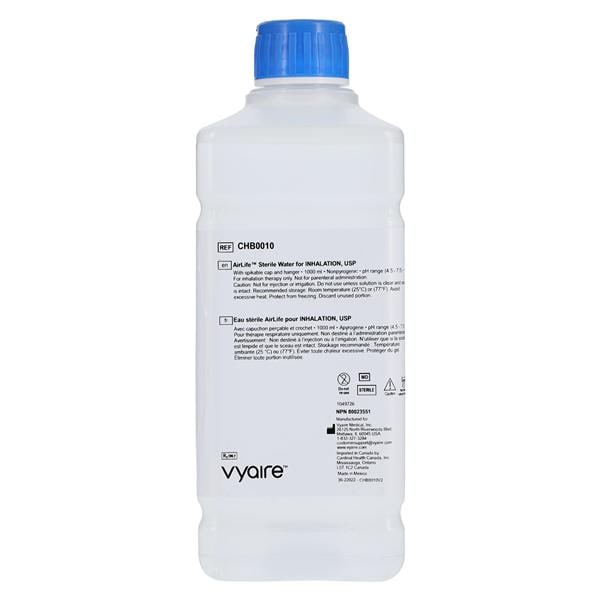 Water Inhalation Solution Bottle 1000mL 12/Package