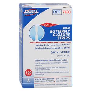 Caliber Wound Closure Strip 3/8x1-13/16" White 100/Bx