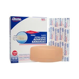 Caliber Adhesive Bandage Plastic 2x4" Tan Sterile 100/Bx, 1 BX/CA
