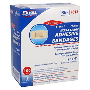 Caliber Adhesive Bandage Fabric 2x4" Tan Sterile 100/Bx