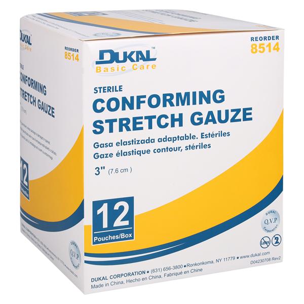 Conforming Bandage Gauze 3"x3.6yds Sterile 12/Pk, 1 PK/CA