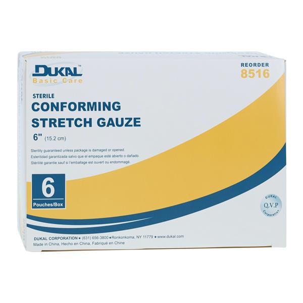 Conforming Bandage Gauze 6"x3.6yds Sterile 6/Pk, 1 PK/CA