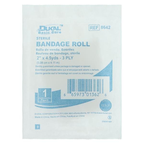 Gauze Bandage Fluff 2"x4.5yd 3 Ply Sterile 96/Ca