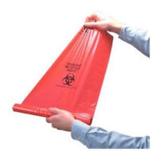 Biohazard Bag 30x37" Red/Black Plastic 25/Rl