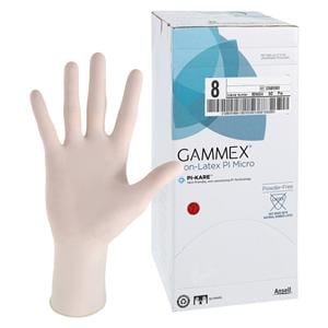 GAMMEX Non-Latex PI Micro Polyisoprene Surgical Gloves 8 White 50Pr/Bx, 4 BX/CA