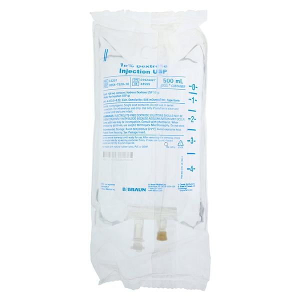 Injection Solution Dextrose 10%/Water 500mL Excel IV Container US...