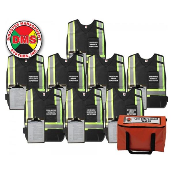 Law Enforcement Vest Black/Yellow Adult