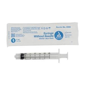 Luer Lock Syringe 3cc Translucent Low Dead Space 100/Bx
