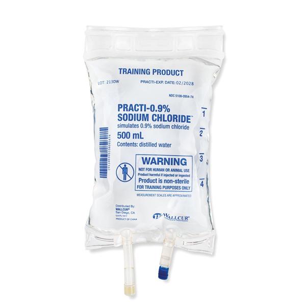 Practi-0.9% Sodium Chloride Simulated Medication Bag