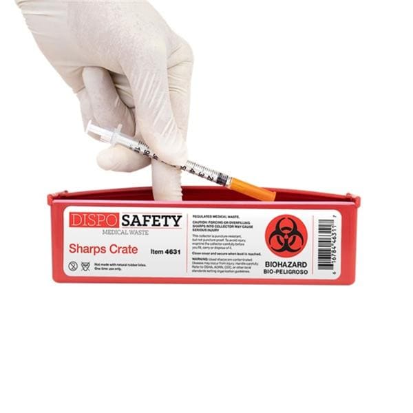 Sharps Container 0.5qt Red 2.03x7.2x1.9" Plastic 40/Ca