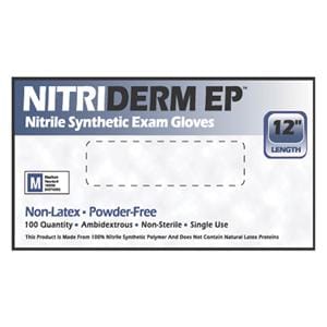 NitriDerm EP Nitrile Exam Gloves Medium Blue Non-Sterile 1000/Ca