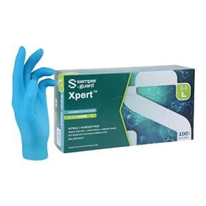 Xpert Nitrile Exam Gloves Large Blue Non-Sterile 100/Bx, 10 BX/CA