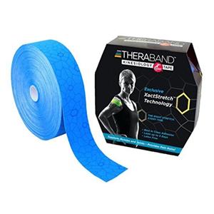 TheraBand Kinesiology Tape 98% Cotton/2% Spandex 2"x103.3' Blue Ea