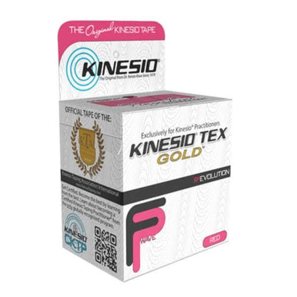 Kinesio Tex Gold FP Kinesiology Tape Cotton Fabric 2"x5.5yd Red 6/Rl