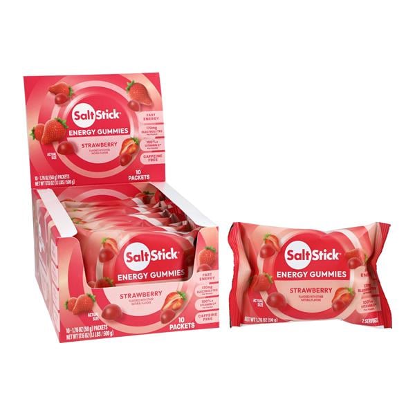 SaltStick Electrolyte Chews Strawberry Packet 10/Cr