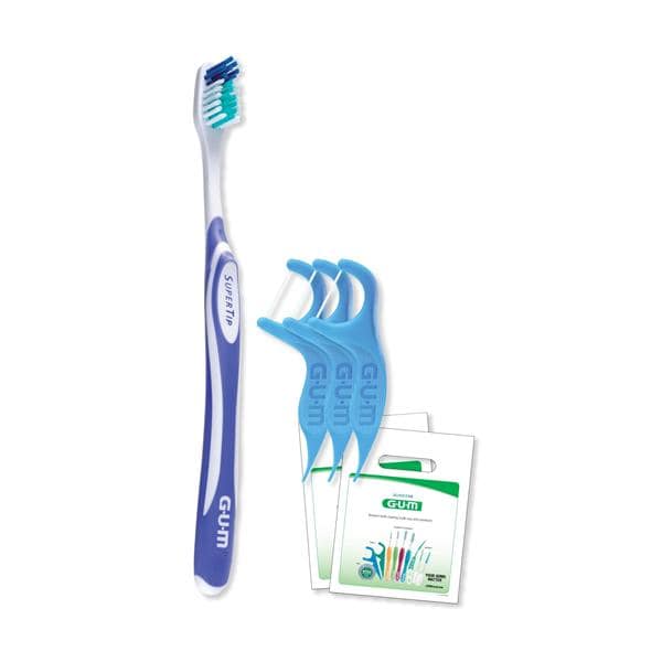 GUM Super Tip KIT34P Manual Toothbrush / Flossers Henry Schein Dental