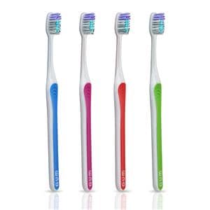 GUM Bright Care Soft Toothbrush Adult 30 Tuft Compact 4 Assorted Colors 12/Pk