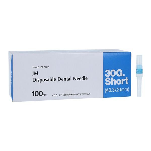 Dental Needle Plastic Hub 30 Gauge Short Blue 100/Bx