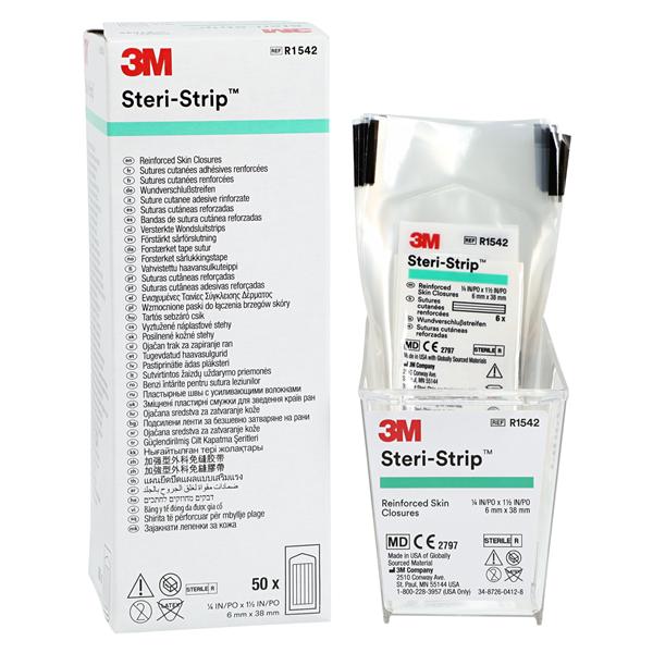 Steri-Strip Skin Closure Strip 1/4x1-1/2" White 50/Bx