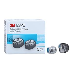 3M™ Stainless Steel Crowns Size EUL2 2nd Prim ULM Replacement 5/Bx