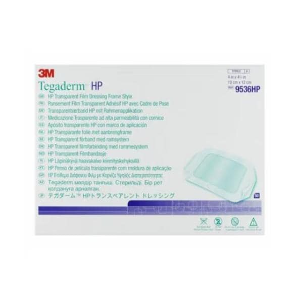 Tegaderm HP Film IV Dressing 4x4-3/4" Sterile Adhesive Transparent LF, 4 BX/CA