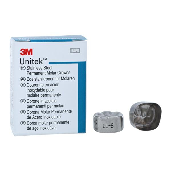 3M™ Unitek™ Crowns Size 6 1st Permanent Lower Left Molar Replacement Crowns 5/Bx