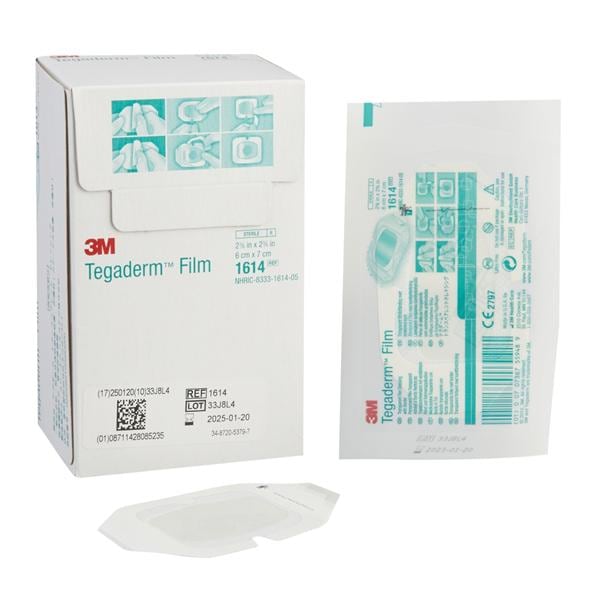 Tegaderm Film IV/Frame Style Dressing 2-3/8x2-3/4" Sterile Mild Adhs Trans LF, 4 BX/CA