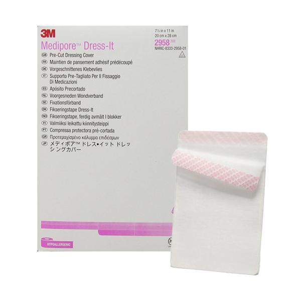 Medipore Dress-It Soft Cloth Cover Dressing 7-7/8x11" Non-Sterile Adhs NAdh LF, 4 BX/CA