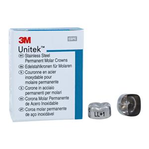 3M™ Unitek™ Crowns Size 1 2nd Permanent Lower Left Molar Replacement Crowns 5/Bx