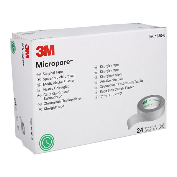 Micropore Surgical Tape Paper .5"x10yd White Non-Sterile 24/Bx, 10 BX/CA