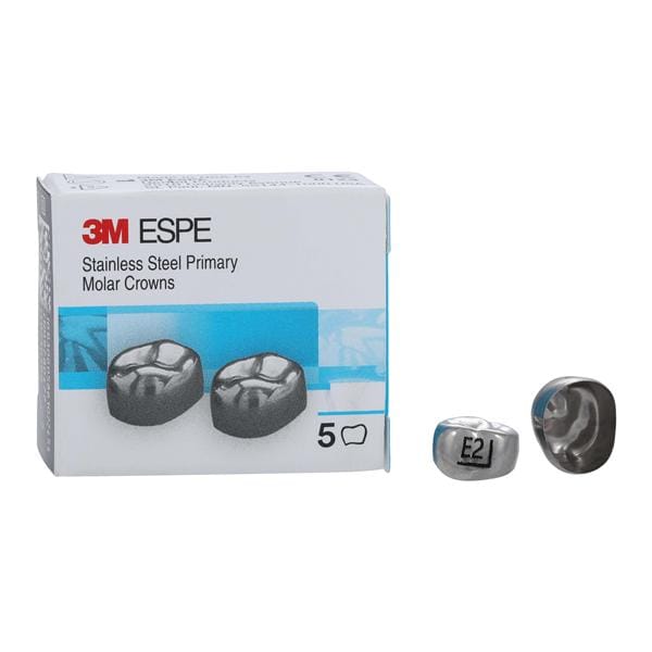 3M™ Stainless Steel Crowns Size EUR2 2nd Prim URM Replacement 5/Bx