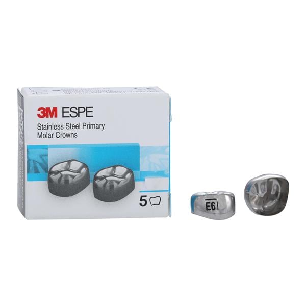 3M™ Stainless Steel Crowns Size ELR6 2nd Prim LRM Replacement 5/Bx