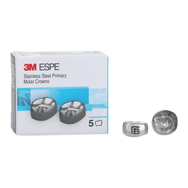 3M™ Stainless Steel Crowns Size ELL3 2nd Prim LLM Replacement 5/Bx