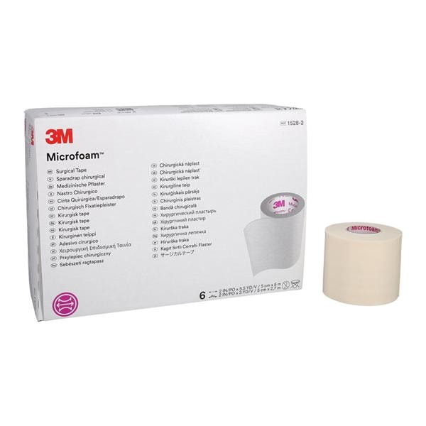 Microfoam Surgical Tape Elastic/Foam 2"x5.5yd White Non-Sterile 6/Bx, 6 BX/CA