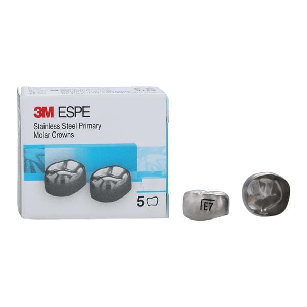 3M™ Stainless Steel Crowns Size ELL7 2nd Prim LLM Replacement 5/Bx