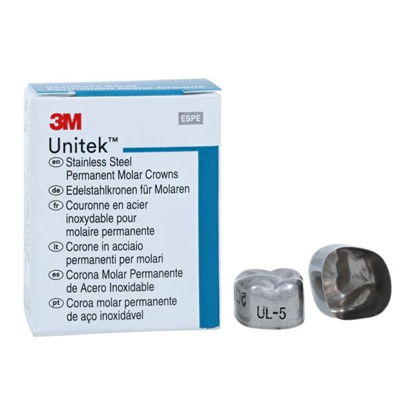 3M™ Unitek™ Crowns Size 5 1st Permanent Upper Left Molar Replacement Crowns 5/Bx