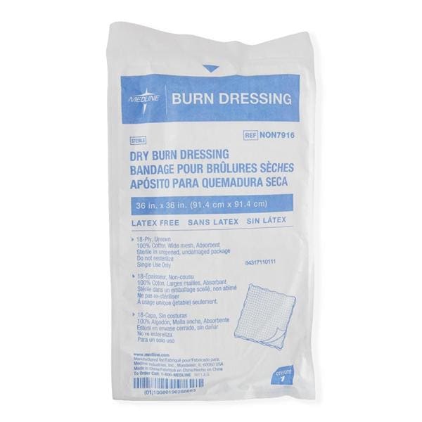 Cotton Burn Dressing 36x36" 18 Ply Sterile Absorbent 20/Ca