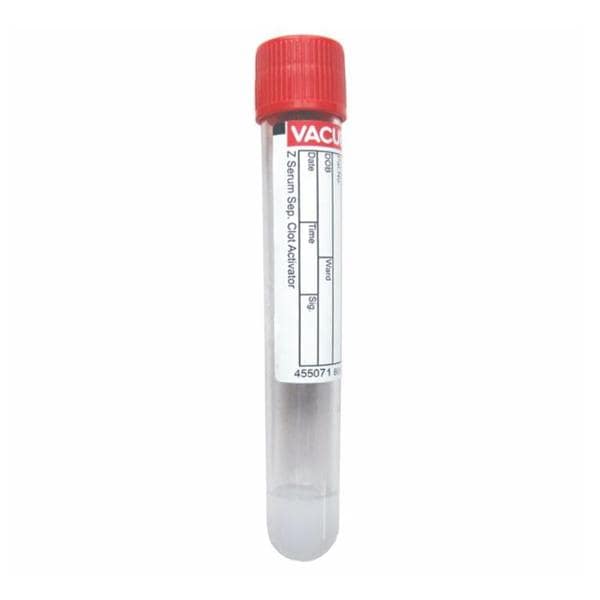 Vacuette Venous Blood Collection Tube Red/Yellow 8ml Pull Cap Plastic 50/Pk
