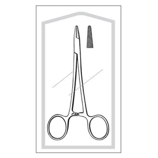 Econo Baumgartner Needle Holder Serrated Jaw 5-1/2" Stainless Steel 25/Ca