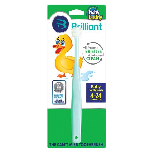Baby Buddy Brilliant Toothbrush Green 4-24 Months Ultra Soft Ea