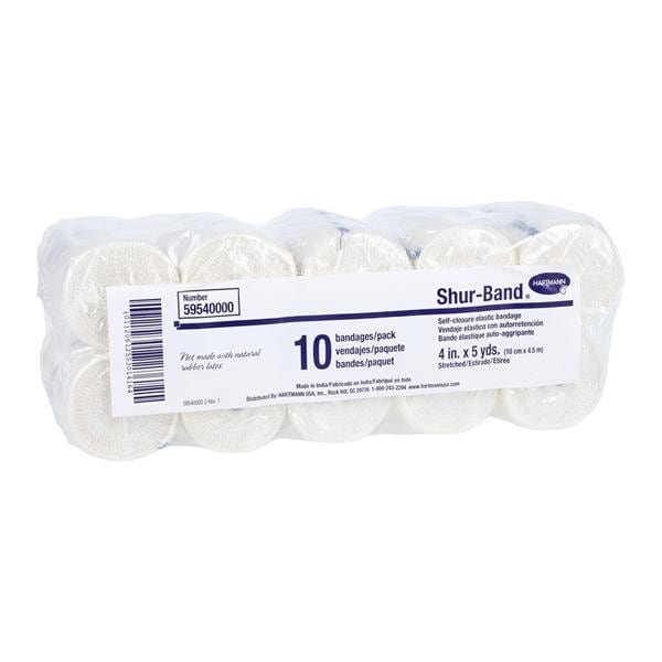 Shur-Band Stretch Bandage Elastic 4"x5yd Non-Sterile 10/Bx, 6 BX/CA