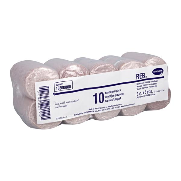 REB Stretch Bandage Elastic 3"x5yd Tan Non-Sterile 10/Pk, 6 PK/CA