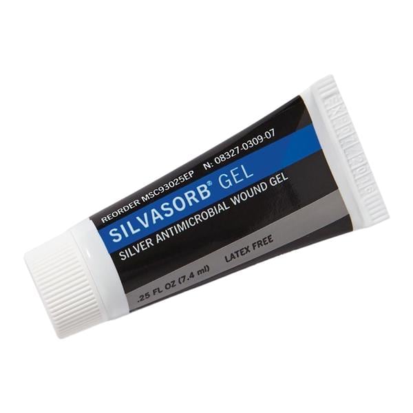 Silvasorb Gel Hydrogel Wound Dressing Sterile Tube .25oz Silver LF