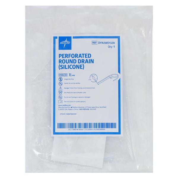 Silicone Wound Drain Round Tip End Perforated, 10 EA/CA