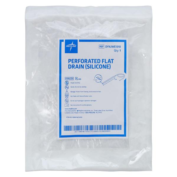 Silicone Wound Drain Hubless Flat Tip Full Perforated, 10 EA/CA