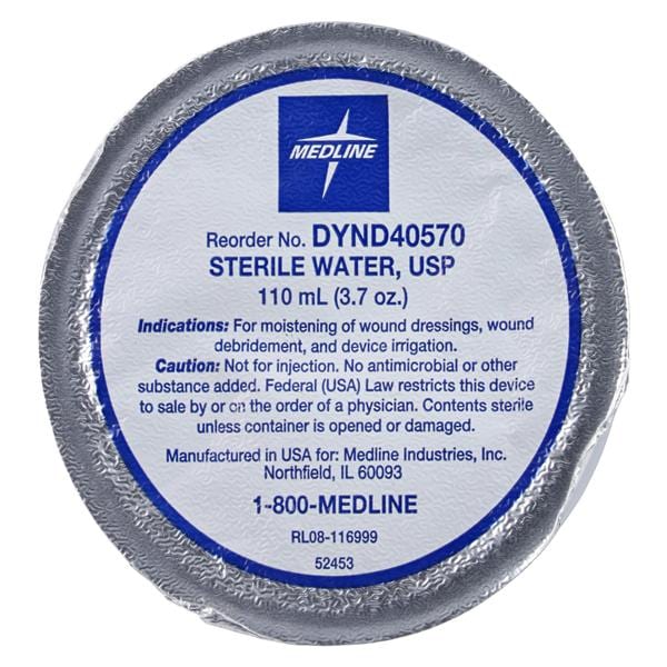 Irrigation Solution Water 110mL Cup Container Ea, 48 EA/CA