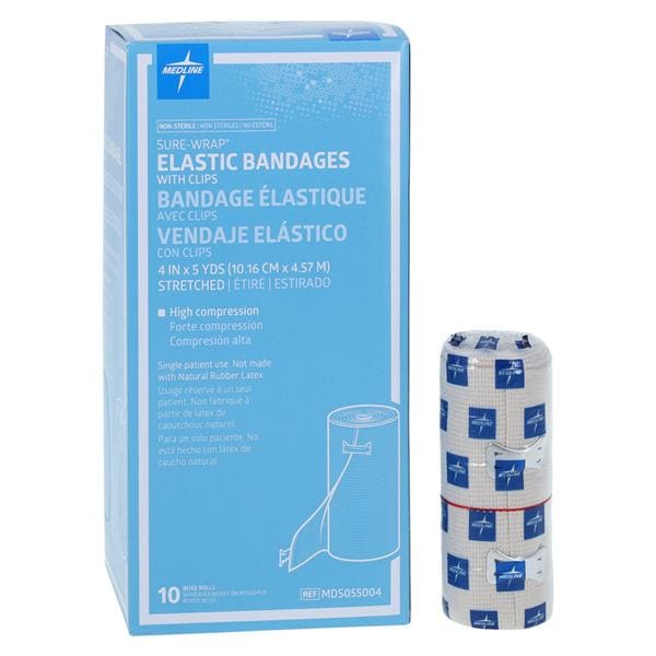 Sure-Wrap Compression Bandage Elastic 4"x5yd Beige Non-Sterile 10/Bx, 5 BX/CA